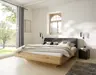 Bett Foresta - Liegefläche ca. 180x200 cm, Asteiche massiv, Bianco, Leder, Anthrazit