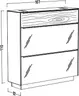 Schuhschrank - mit Beleuchtung, B ca. 107 cm, Anthrazit, Eiche massiv