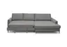 Ecksofa - 3-Sitzer mit Longchair rechts, Schlaffunktion, Stoff, Grau