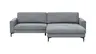 Ecksofa Oviedo - 1,5-Sitzer mit Longchair rechts inkl. Relaxfunktion (motorisch), Stoff, Grau
