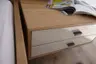 Nachttisch Lenoso - Eiche Nachbildung, Glas Champagner