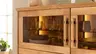 Highboard Oreia - mit LED-Beleuchtung, Wildeiche massiv, natur geölt
