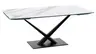 Esstisch Savona - LB ca. 200x100 cm, ausziehbar, Keramik, Weiß, Bootsform