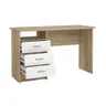 Schreibtisch - LB ca. 120x48 cm, Eiche Struktur Nachbildung, Weiß