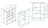 Highboard - mit Beleuchtung, B ca. 98 cm, Salbeigrün, Eiche Evoke Nachbildung