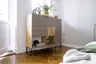 Highboard Mileto - BHT ca. 136x118x35 cm, MDF Steingrau, Naturdesign