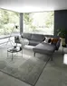 Ecksofa Estrela - 2,5-Sitzer mit Longchair rechts inkl. Rücken-/Armlehnen- und Sitztiefenverstellung, Stoff, Grau