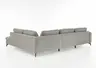Wohnlandschaft - Longchair links mit 1,5-Sitzer und Ecke rechts, Stoff, Silbergrau