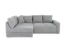 Ecksofa JANIS - 2,5-Sitzer, Ecke rechts inkl. Schlaffunktion , Stoff, Hellgrau