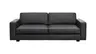 Sofa Aprino 2 - 3,5-Sitzer XL, Dickleder, Schwarz , Armlehne Block schmal