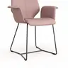Armlehnstuhl Penthouse - Leder, Mauve, Kufen, Anthrazit