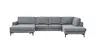 Wohnlandschaft Oviedo - Longchair links mit 2-Sitzer und Ecke rechts, Stoff, Grau