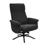 TV-Sessel MORTON mit Hocker - drehbar, Relaxfunktion, Stoff, Grau