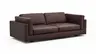 Sofa Aprino 3 - 3,5-Sitzer L, Dickleder, Dunkelbraun, Armlehne Kissen