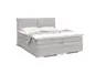Boxspringbett SANDRIN L - Liegefläche ca. 200x200 cm, Stoff, Hellgrau, inkl. Stauraum