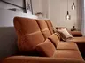 Ecksofa EM Setupal - 2,5-Sitzer mit Longchair rechts, Kopfteil/Armlehne/Rücken verstellbar, Stoff, Rost