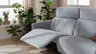 Sofa Nevin - 3-Sitzer, inkl. Relaxfunktion und Kopfteilverstellung (motorisch), Stoff, Silbergrau 