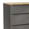 Kommode Colorado Beimöbel - BHT ca. 90x87x43 cm, Dunkelgrau, Griffe schwarz