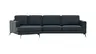 Ecksofa Oviedo - Ecke links mit 2-Sitzer, Leder, Dunkelblau