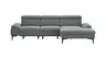 Ecksofa Felipa - 2,5-Sitzer mit Longchair rechts inkl. Armlehne verstellbar und Rückenlehne/Sitztiefe verstellbar (motorisch), Stoff, Grau