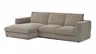 Ecksofa Stormy - Longchair links mit 2,5-Sitzer, Stoff, Graubeige