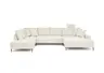 Wohnlandschaft - Ecke links, 2-Sitzer, Longchair rechts, Stoff, Creme