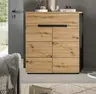 Schuhschrank - B ca. 80 cm, Basalt grau, Artisan Eiche Nachbildung