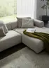 Ecksofa Caruso - 3-Sitzer, Longchair rechts, Stoff, Graubeige