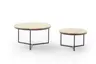 Couchtisch Joan 2- LBH ca. 58x58x33 cm, Asteiche massiv, Gestell schwarz