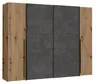 Schwebe-/Drehtürenschrank FAHDA - B. ca. 270 cm, Eiche Artisan Dekor, Betonoptik