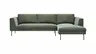 Ecksofa Helmi - 2,5-Sitzer, Longchair rechts, Stoff, Eukalyptus