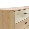 Kommode Lenoso - Eiche massiv, Glas Champagner