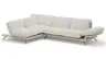 Ecksofa Valdemoro - Longchair mit 2,5-Sitzer rechts inkl. Rückenlehne verstellbar, Stoff, Creme