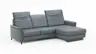 Ecksofa Bolivien - 2,5-Sitzer mit Longchair rechts, Kopfteil verstellbar, Leder Steel