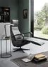 Relaxsessel Girona - Relaxfunktion (motorisch), Leder, Graphit