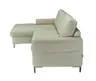 Ecksofa - Ecke links, 2-Sitzer inkl. Schlaffunktion und Bettkasten, Stoff, Creme