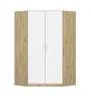 Eckschrank REXY MATT- B 117 cm, Eiche Dekor, Weiß