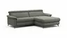Ecksofa Paulina - 1-Sitzer mit Longchair rechts, Kopfteil verstellbar, Stoff, Khaki