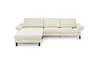 Ecksofa CALM PREMIUM 2.0 - Longchair links mit 3-Sitzer, Relaxfunktion motorisch, Armlehne verstellbar, Stoff, Natur