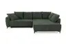 Ecksofa JACEK - 3-Sitzer, Ecke rechts inkl. Schlaffunktion mit Bettkasten, Stoff, Grün