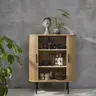 Highboard - B ca. 100 cm, Eiche Furnier, Natur