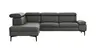 Ecksofa Felipa - Ecke links mit 2,5-Sitzer inkl. Kopfteil verstellbar, Leder, Grau