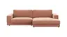 Ecksofa Juni - 1,5-Sitzer mit Longchair rechts, Stoff, Pfirsich