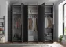 Drehtürenschrank- B ca. 270 cm, Graphit, Spiegel