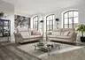 Sofa - 3-Sitzer, Kopfteil verstellbar, Leder, Creme