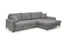 Ecksofa - 3-Sitzer mit Longchair rechts, Schlaffunktion, Stoff, Grau