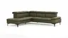 Ecksofa Felipa - Ecke links mit 2,5-Sitzer inkl. Kopfteil verstellbar, Leder, Olive
