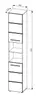 Hochschrank- B ca. 34 cm, Anthrazit, Weiß, Hochglanz