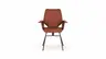 Armlehnstuhl Penthouse -  Leder, Rost, Stoff, Beige-Rost, Drehbar