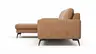 Ecksofa Enna - Longchair Links mit 3-Sitzer, Armlehne A, Leder, Cognac